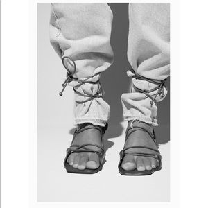 Lace up leather sandals